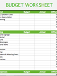 Budget Worksheet Spreadsheet Outline